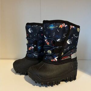 Toddler (size 4) Space Rocket Snow Boots - Navy